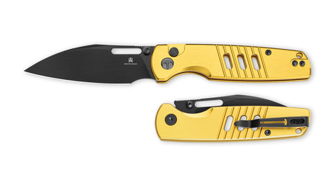 BESTECHMAN VECTOR BMK15E: 3.15" D2 Steel Blade, Aluminum Scales, Button Lock, Thumb Stub, Thumb Hole