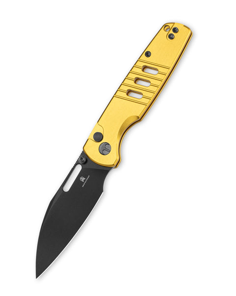 BESTECHMAN VECTOR BMK15E: 3.15" D2 Steel Blade, Aluminum Scales, Button Lock, Thumb Stub, Thumb Hole