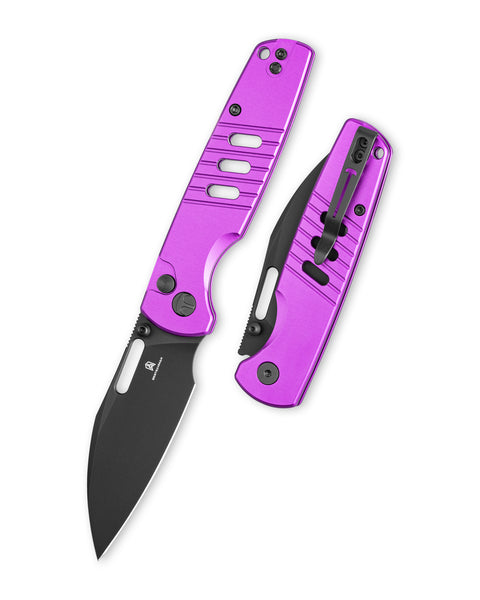 BESTECHMAN VECTOR BMK15F: 3.15" D2 Steel Blade, Aluminum Scales, Button Lock, Thumb Stub, Thumb Hole