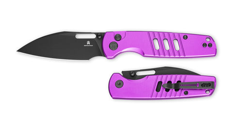 BESTECHMAN VECTOR BMK15F: 3.15" D2 Steel Blade, Aluminum Scales, Button Lock, Thumb Stub, Thumb Hole