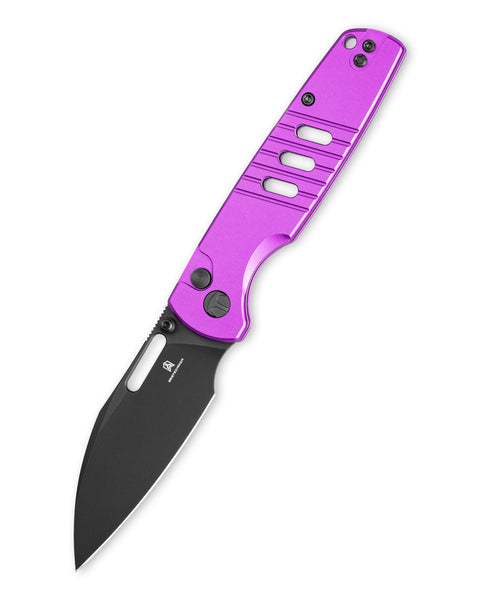 BESTECHMAN VECTOR BMK15F: 3.15" D2 Steel Blade, Aluminum Scales, Button Lock, Thumb Stub, Thumb Hole