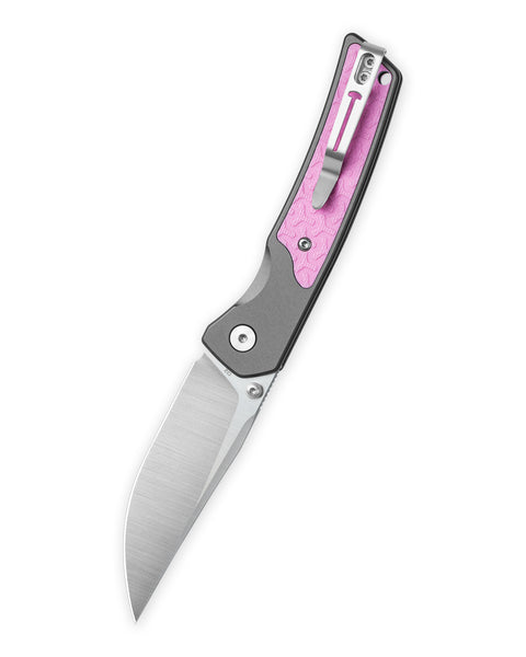 BESTECHMAN ICEBREAKER BMK16B: 3.15" D2 Steel Blade, Aluminum Scales, Button Lock, Thumb Stubs