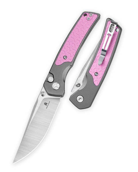 BESTECHMAN ICEBREAKER BMK16B: 3.15" D2 Steel Blade, Aluminum Scales, Button Lock, Thumb Stubs