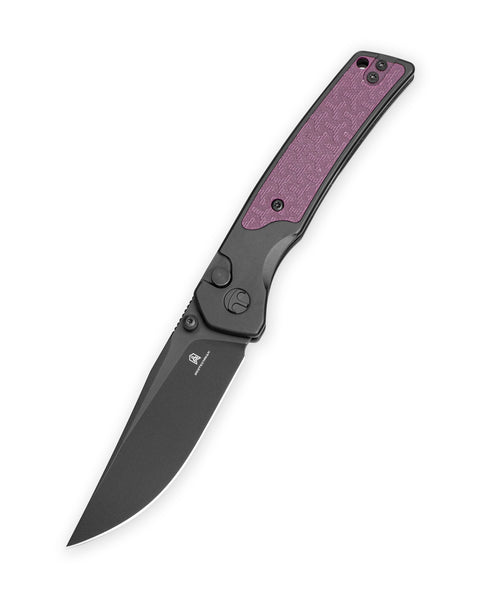 BESTECHMAN ICEBREAKER BMK16C: 3.15" D2 Steel Blade, Aluminum Scales, Button Lock, Thumb Stubs