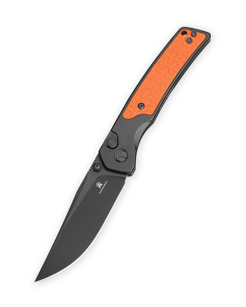 BESTECHMAN ICEBREAKER BMK16D: 3.15" D2 Steel Blade, Aluminum Scales, Button Lock, Thumb Stubs