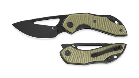 BESTECHMAN TRIASSIC BMK17D: 2.52" 14C28N Steel Blade, G10 Scales, Liner Lock, Thumb Hole, Hollow Grind