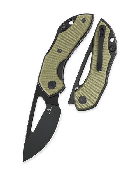 BESTECHMAN TRIASSIC BMK17D: 2.52" 14C28N Steel Blade, G10 Scales, Liner Lock, Thumb Hole, Hollow Grind