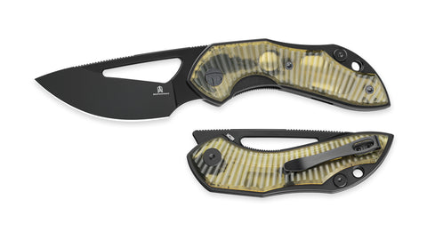 BESTECHMAN TRIASSIC BMK17E: 2.52" 14C28N Steel Blade, Ultem Scales, Liner Lock, Thumb Hole, Hollow Grind