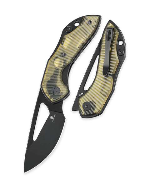 BESTECHMAN TRIASSIC BMK17E: 2.52" 14C28N Steel Blade, Ultem Scales, Liner Lock, Thumb Hole, Hollow Grind