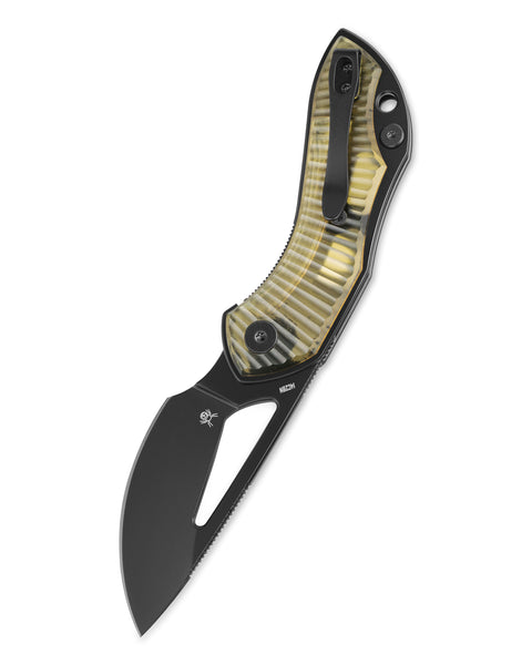 BESTECHMAN TRIASSIC BMK17E: 2.52" 14C28N Steel Blade, Ultem Scales, Liner Lock, Thumb Hole, Hollow Grind