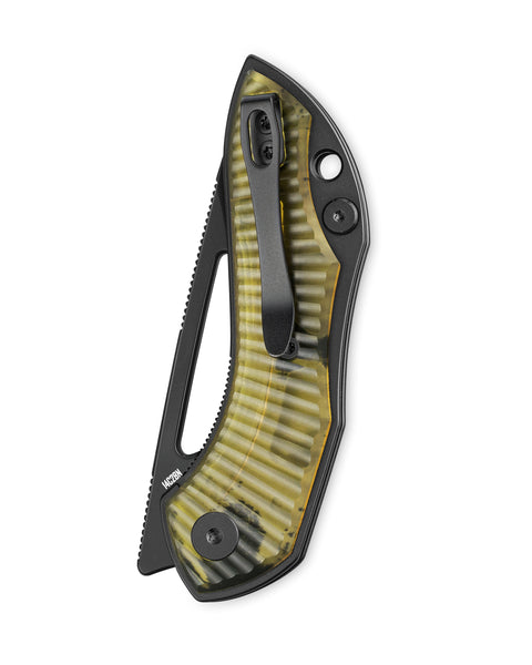 BESTECHMAN TRIASSIC BMK17F: 2.52" 14C28N Steel Blade, Ultem Scales, Liner Lock, Thumb Hole, Hollow Grind