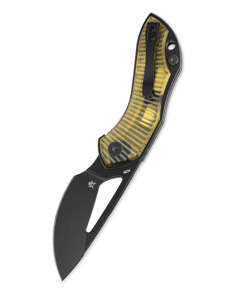 BESTECHMAN TRIASSIC BMK17F: 2.52" 14C28N Steel Blade, Ultem Scales, Liner Lock, Thumb Hole, Hollow Grind