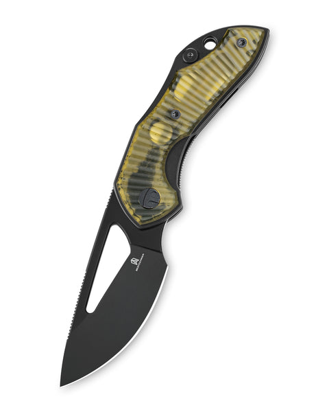 BESTECHMAN TRIASSIC BMK17F: 2.52" 14C28N Steel Blade, Ultem Scales, Liner Lock, Thumb Hole, Hollow Grind