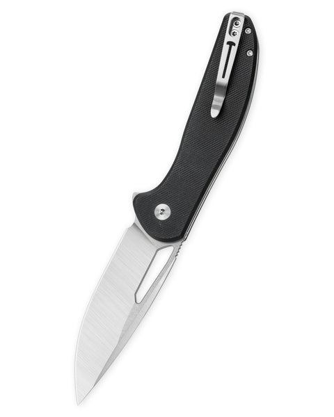BESTECHMAN WHALEFIN BMK18A: 3.4" D2 Steel Blade, G10 Scales, Button Lock, Thumb Hole