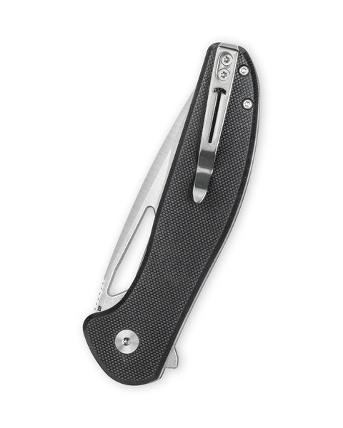 BESTECHMAN WHALEFIN BMK18A: 3.4" D2 Steel Blade, G10 Scales, Button Lock, Thumb Hole