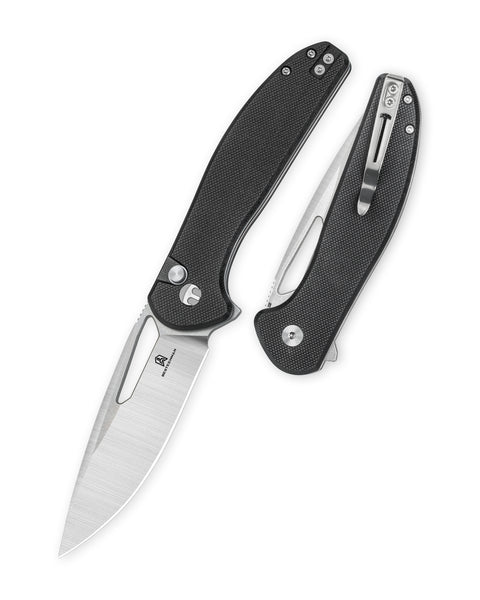 BESTECHMAN WHALEFIN BMK18A: 3.4" D2 Steel Blade, G10 Scales, Button Lock, Thumb Hole