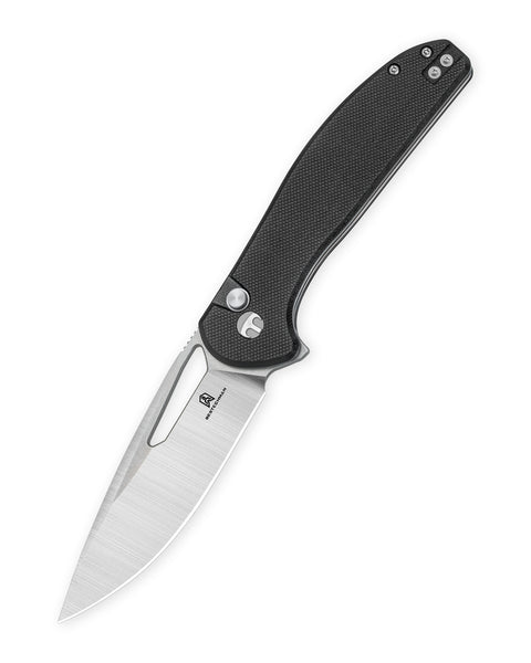 BESTECHMAN WHALEFIN BMK18A: 3.4" D2 Steel Blade, G10 Scales, Button Lock, Thumb Hole