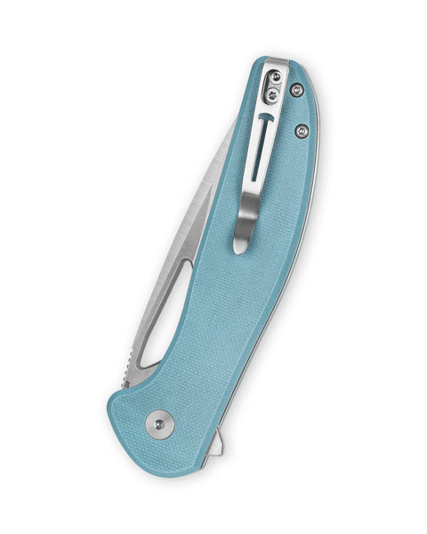 BESTECHMAN WHALEFIN BMK18B: 3.4" D2 Steel Blade, G10 Scales, Button Lock, Thumb Hole