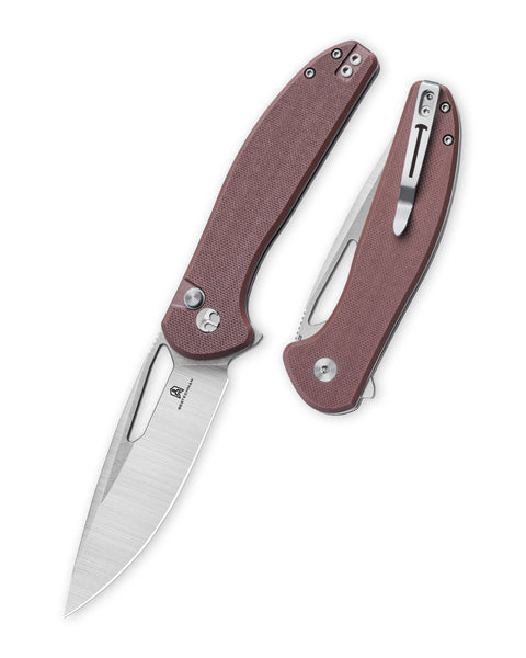BESTECHMAN WHALEFIN BMK18C: 3.4" D2 Steel Blade, G10 Scales, Button Lock, Thumb Hole
