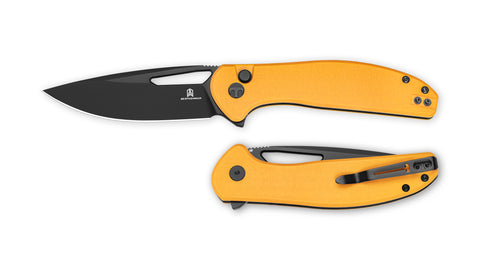 BESTECHMAN WHALEFIN BMK18E: 3.4" D2 Steel Blade, G10 Scales, Button Lock, Thumb Hole