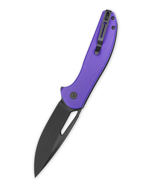 BESTECHMAN WHALEFIN BMK18F: 3.4" D2 Steel Blade, G10 Scales, Button Lock, Thumb Hole
