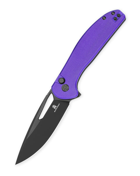 BESTECHMAN WHALEFIN BMK18F: 3.4" D2 Steel Blade, G10 Scales, Button Lock, Thumb Hole