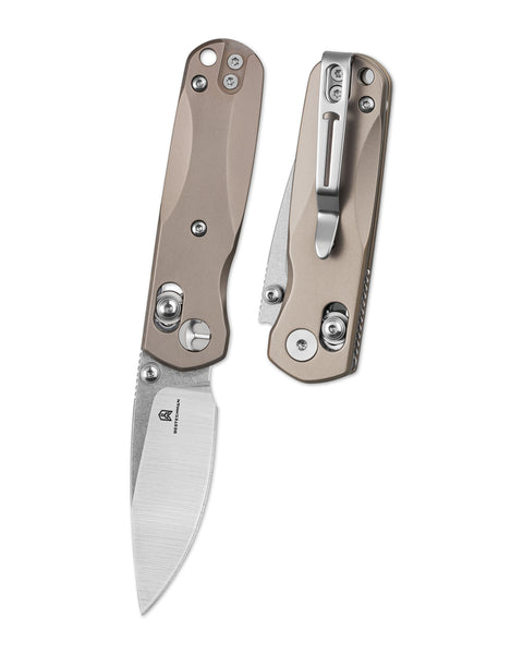 BESTECHMAN SPRITE BMK21B: 2.36" M390 Blade, Titanium Scales, B-Lock, Thumb Studs, Folding Knife