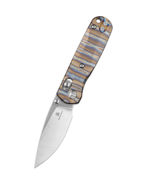 BESTECHMAN SPRITE BMK21C: 2.36" M390 Blade, Titanium Scales, B-Lock, Thumb Studs, Folding Knife