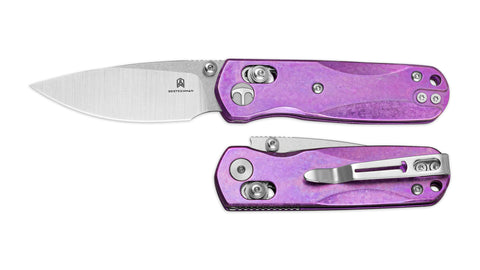 BESTECHMAN SPRITE BMK21H: 2.36" M390 Blade, Crystallized Titanium Scales, B-Lock, Thumb Studs, Folding Knife