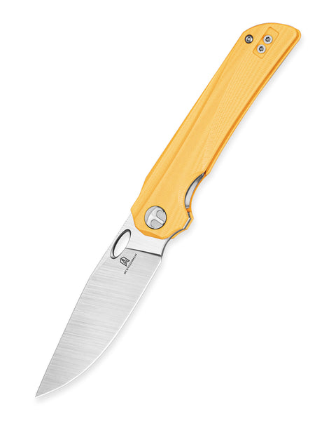 BESTECHMAN SMUGA BMK22B: 3.55" AEB-L Steel Blade, G10 Scales, Liner Lock, Thumb Hole, Flipper