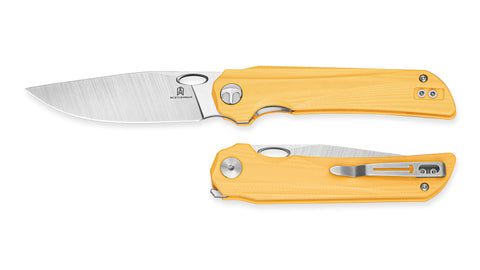 BESTECHMAN SMUGA BMK22B: 3.55" AEB-L Steel Blade, G10 Scales, Liner Lock, Thumb Hole, Flipper