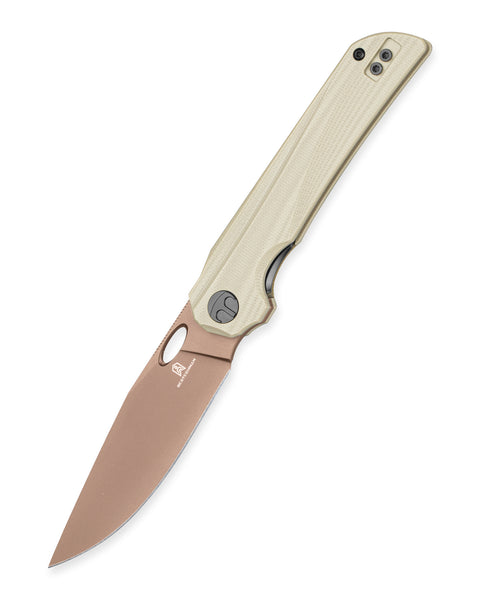 BESTECHMAN SMUGA BMK22D: 3.55" AEB-L Steel Blade, G10 Scales, Liner Lock, Thumb Hole, Flipper
