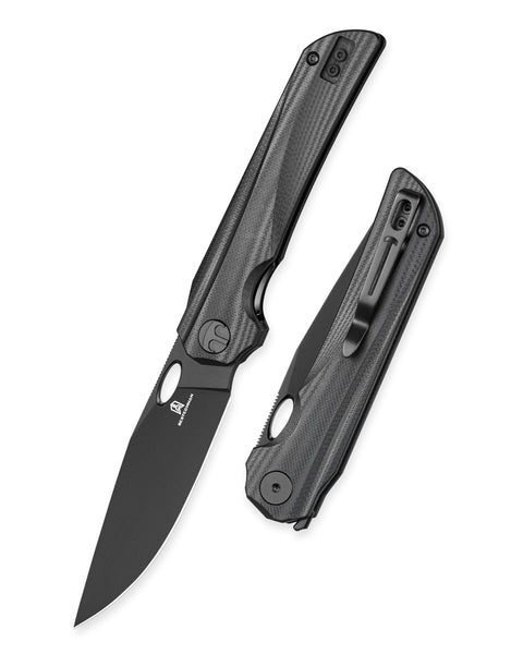BESTECHMAN SMUGA BMK22E: 3.55" AEB-L Steel Blade, G10 Scales, Liner Lock, Thumb Hole, Flipper