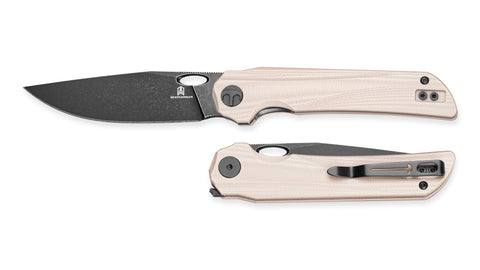 BESTECHMAN SMUGA BMK22F: 3.55" AEB-L Steel Blade, G10 Scales, Liner Lock, Thumb Hole, Flipper