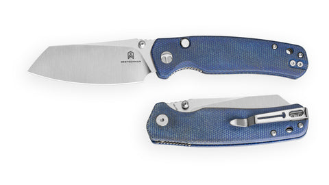 BESTECHMAN CICADA'S WING-TL BMK24-M-1: 3.15" 10Cr15CoMoV Blade, Micarta Scales, Top Liner Lock, Folding Knife