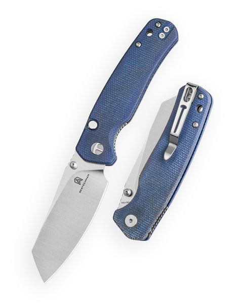 BESTECHMAN CICADA'S WING-TL BMK24-M-1: 3.15" 10Cr15CoMoV Blade, Micarta Scales, Top Liner Lock, Folding Knife