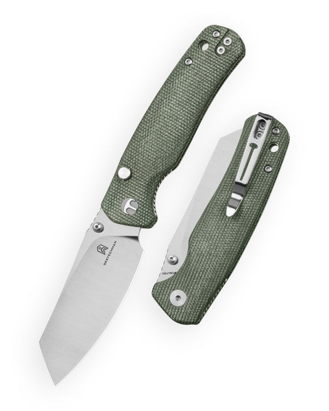 BESTECHMAN CICADA'S WING-TL BMK24-M-2: 3.15" 10Cr15CoMoV Blade, Micarta Scales, Top Liner Lock, Folding Knife