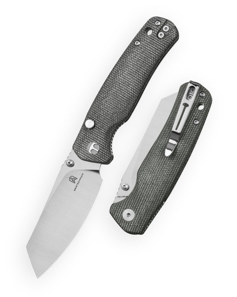 BESTECHMAN CICADA'S WING-TL BMK24-M-3: 3.15" 10Cr15CoMoV Blade, Micarta Scales, Top Liner Lock, Folding Knife