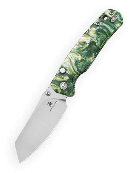 BESTECHMAN CICADA'S WING-TL BMK24-R-1: 3.15" 10Cr15CoMoV Blade, Resin Scales, Top Liner Lock, Folding Knife