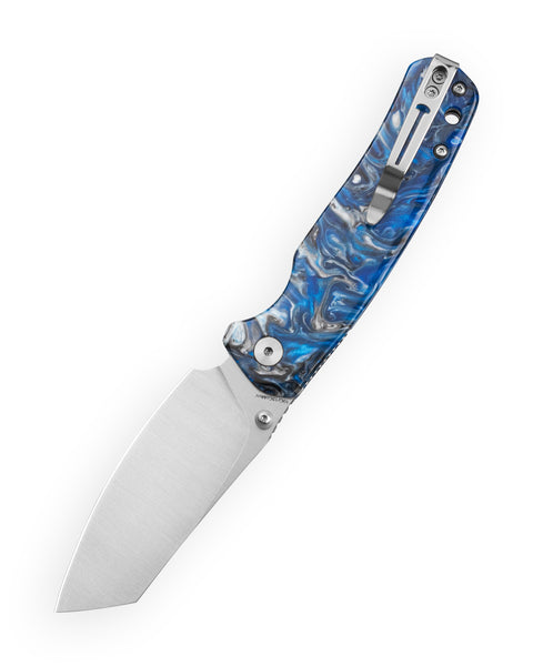 BESTECHMAN CICADA'S WING-TL BMK24-R-2: 3.15" 10Cr15CoMoV Blade, Resin Scales, Top Liner Lock, Folding Knife