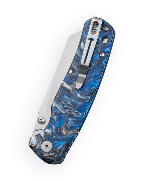 BESTECHMAN CICADA'S WING-TL BMK24-R-2: 3.15" 10Cr15CoMoV Blade, Resin Scales, Top Liner Lock, Folding Knife