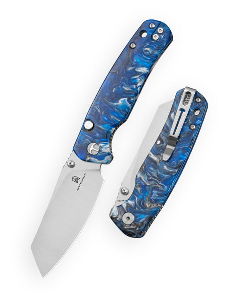 BESTECHMAN CICADA'S WING-TL BMK24-R-2: 3.15" 10Cr15CoMoV Blade, Resin Scales, Top Liner Lock, Folding Knife