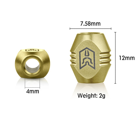BESTECHMAN BEAD BM18C: Paracord Lanyard Bead, Titanium, Gold
