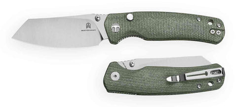 BESTECHMAN CICADA'S WING-TL BMK24-M-2: 3.15" 10Cr15CoMoV Blade, Micarta Scales, Top Liner Lock, Folding Knife