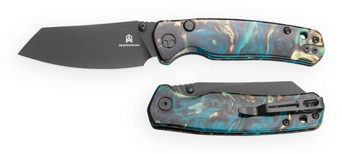 BESTECHMAN CICADA'S WING-TL BMK24-R-3: 3.15" 10Cr15CoMoV Blade, Resin Scales, Top Liner Lock, Folding Knife