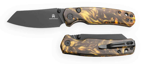 BESTECHMAN CICADA'S WING-TL BMK24-R-4: 3.15" 10Cr15CoMoV Blade, Resin Scales, Top Liner Lock, Folding Knife