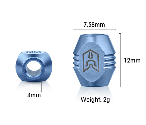 BESTECHMAN BEAD BM18E: Paracord Lanyard Bead, Titanium, Blue