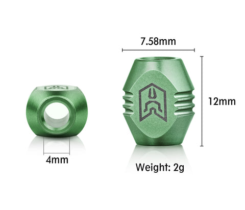 BESTECHMAN BEAD BM18A: Paracord Lanyard Bead, Titanium, Green