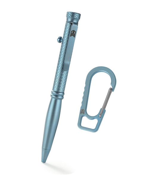 BESTECHMAN SCRIBE BM16B Titanium Pen with Carabiner, Blue