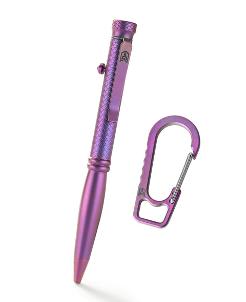 BESTECHMAN SCRIBE BM16C Titanium Pen with Carabiner, Purple